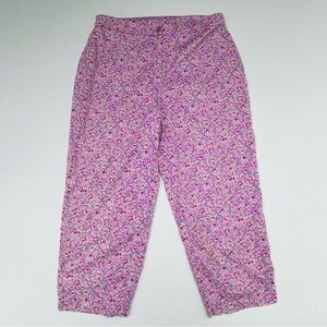 Lilly Pulitzer Vintage Women’s Purple Floral  Capris Pants Resort Preppy Size 14